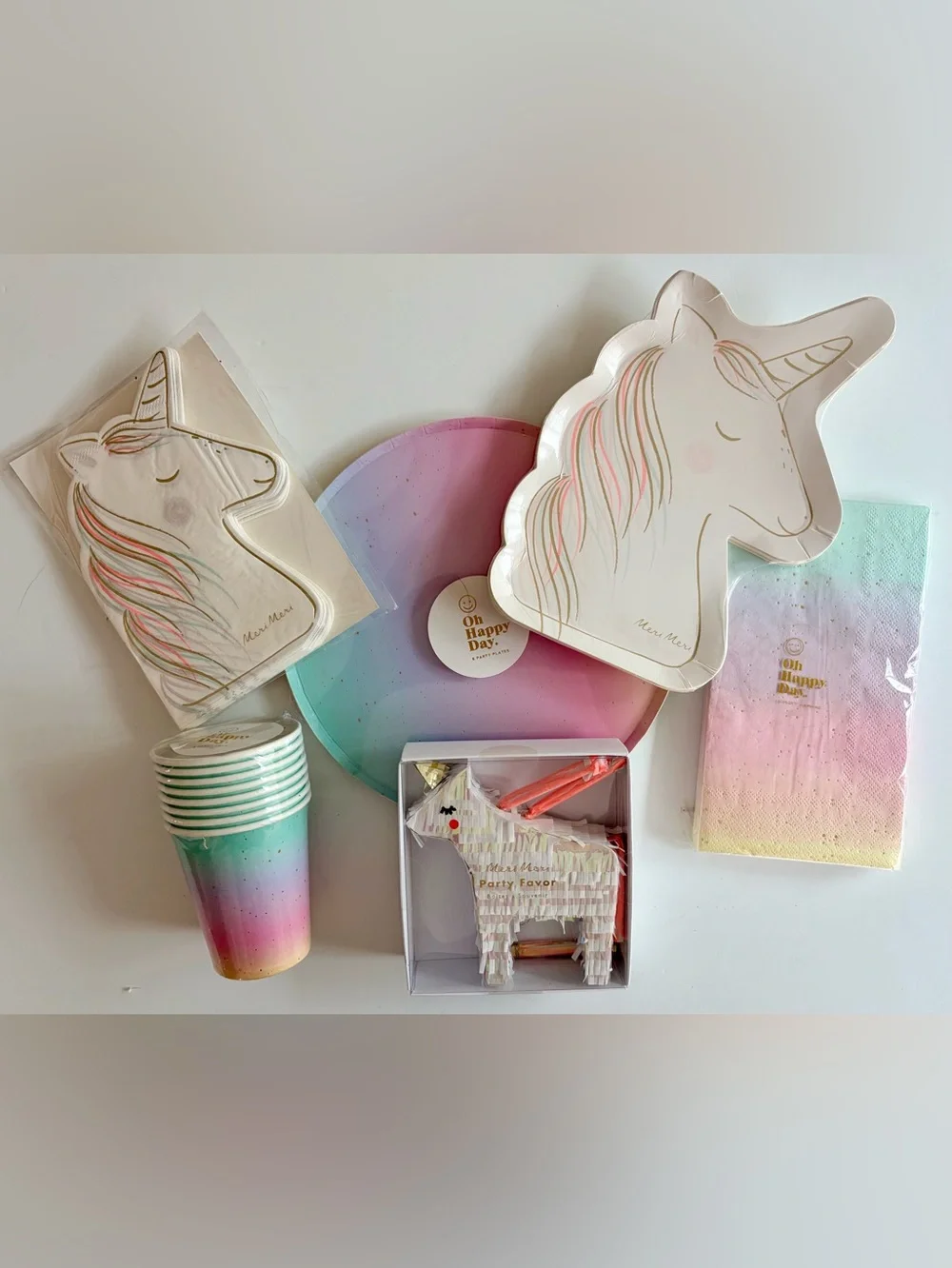 Meri Meri Ombré  Unicorn Party Tableware Set